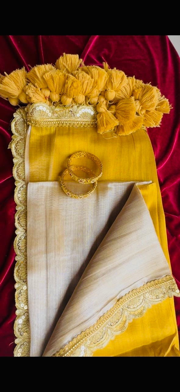 Gold silver tissue silk