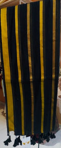 Black mul cotton saree