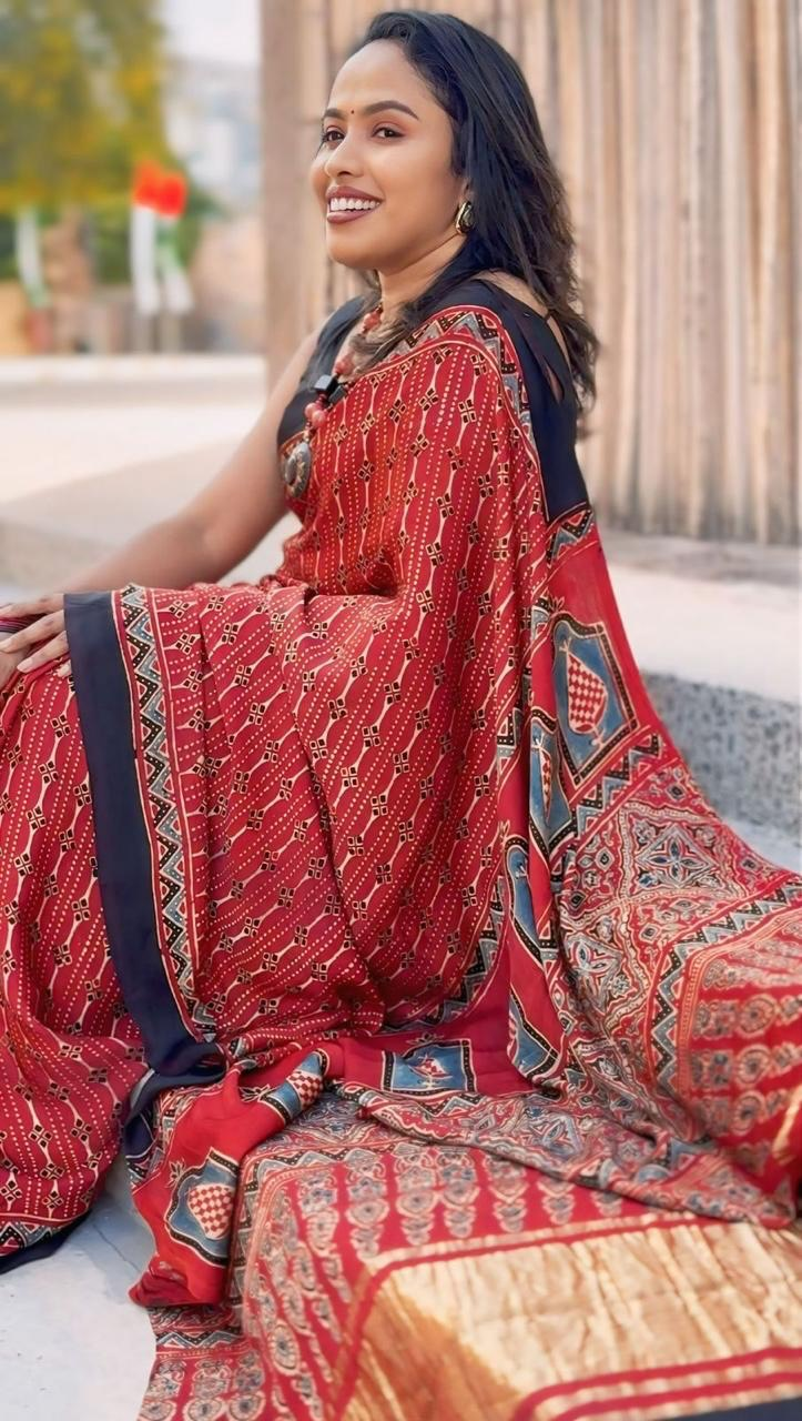 Gajji Silk Saree Maroon